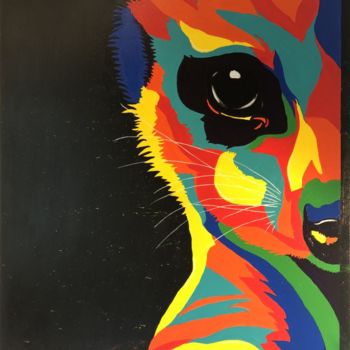 Painting titled "Suricate Pop" by Gerald Alldis, Original Artwork, Acrylic Mounted on Wood Stretcher frame