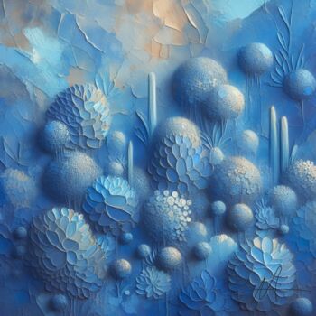Digitale Kunst getiteld "forêt bleue" door Allegra Art, Origineel Kunstwerk, AI gegenereerde afbeelding