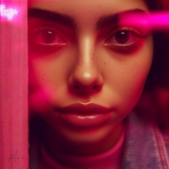 Digital Arts titled "pink neon 5" by Allegra Art, Original Artwork, AI generated image