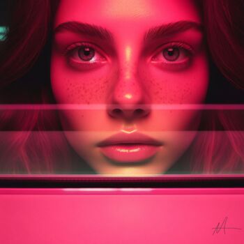 Digital Arts titled "pink neon 6" by Allegra Art, Original Artwork, AI generated image