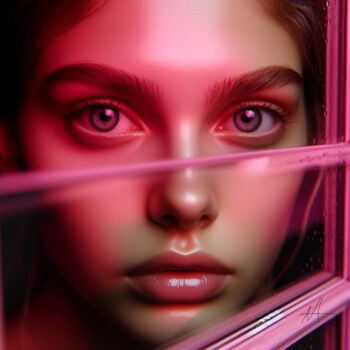 Arte digital titulada "pink neon 7" por Allegra Art, Obra de arte original, Imagen generada por IA