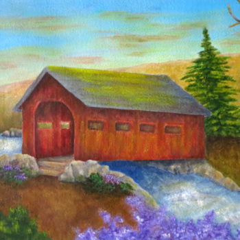 Painting titled "NEW ENGLAND RED COV…" by Allegretto, Original Artwork, Acrylic