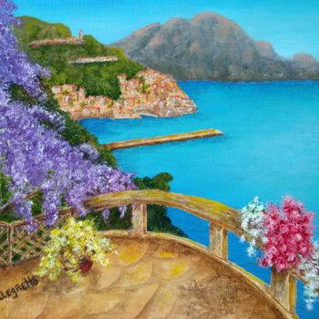 Painting titled "Amalfi Coast" by Allegretto, Original Artwork, Acrylic
