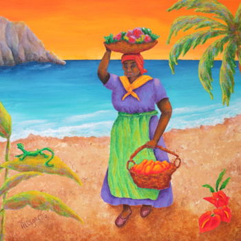 Pintura intitulada "Tropical Harvest" por Allegretto, Obras de arte originais, Acrílico