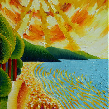 Peinture intitulée "Magic of Sun" par Allians, Œuvre d'art originale, Huile