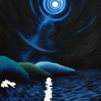Картина под названием "Magic of moon" - Allians, Подлинное произведение искусства, Масло