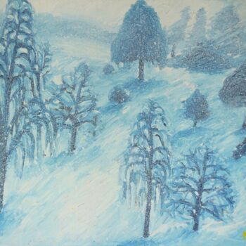 Painting titled "The first snow" by Allians, Original Artwork, Oil