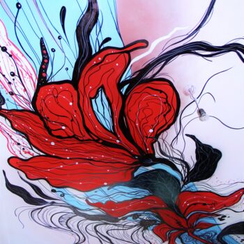 Peinture intitulée "Flowers" par Allians, Œuvre d'art originale, Bombe aérosol