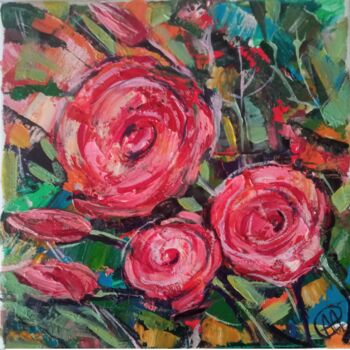 Painting titled "Roses" by Skorokhoart, Original Artwork, Oil