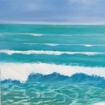 Pittura intitolato "la plage" da Brigitte Desmons, Opera d'arte originale, Olio