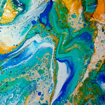 Peinture intitulée "Effet turquoise.jpg…" par Claudette Allosio, Œuvre d'art originale, Acrylique