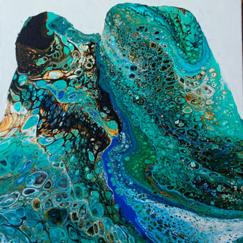 Painting titled "Monolithe turquoise…" by Claudette Allosio, Original Artwork, Acrylic