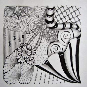 Drawing titled "C33" by Claudette Allosio, Original Artwork, Marker
