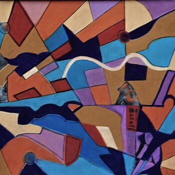 Картина под названием "Structure3" - Claudette Allosio, Подлинное произведение искусства, Пастель