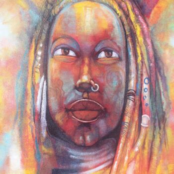 Pintura intitulada "African Queen" por Ally José Moiane, Obras de arte originais, Acrílico