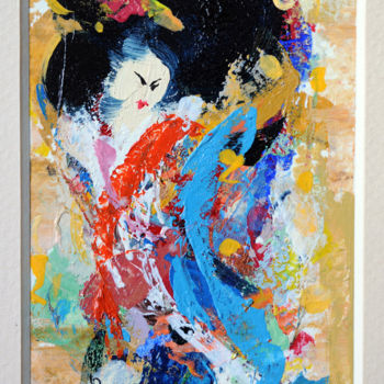 Malerei mit dem Titel "Geisha Fashion" von Alma, Original-Kunstwerk, Acryl
