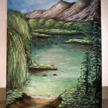 Painting titled "Lake" by Alma Fetinci, Original Artwork, Acrylic