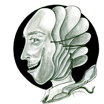 Dibujo titulada "Bas-les-masques" por Almakan, Obra de arte original, Tinta