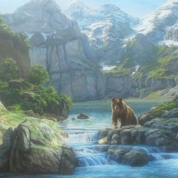 Malarstwo zatytułowany „Медведь приходящий…” autorstwa Дмитрий Осипенко, Oryginalna praca, Olej