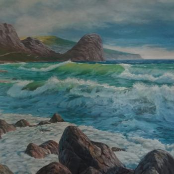 Pintura titulada "Морской пейзаж" por Dmitrii Osipenko, Obra de arte original, Oleo
