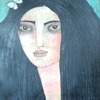 Painting titled "LA SOÑADORA" by Almudena Arias Parera, Original Artwork