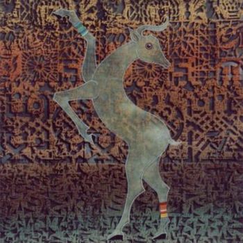 Painting titled "Dancing " by Mukheled Almukhtar, Original Artwork