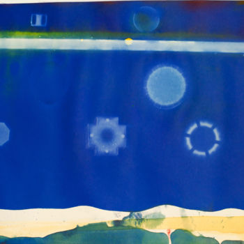 Pintura titulada "horizontale, kosmis…" por Alois Oberndorfer, Obra de arte original, Pigmentos