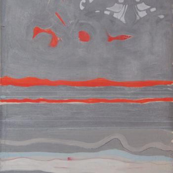 Malerei mit dem Titel "Wolken über dem Meer" von Alois Oberndorfer, Original-Kunstwerk, Acryl