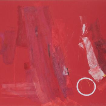 "Komposition auf Rot" başlıklı Tablo Alois Oberndorfer tarafından, Orijinal sanat, Akrilik