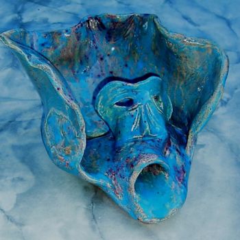 Sculpture titled "Extra terrestre ou…" by Alochka, Original Artwork, Ceramics