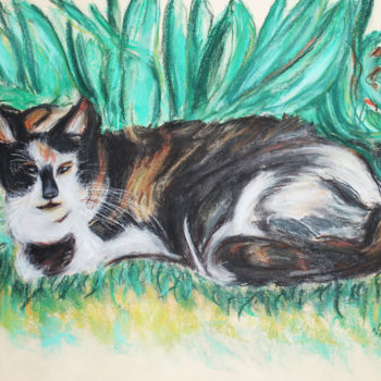 Drawing titled "La sieste après la…" by Alochka, Original Artwork, Pastel