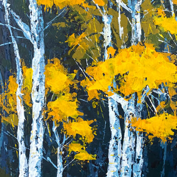 Painting titled "Autumn forest" by Alona Cherniavska, Original Artwork, Acrylic