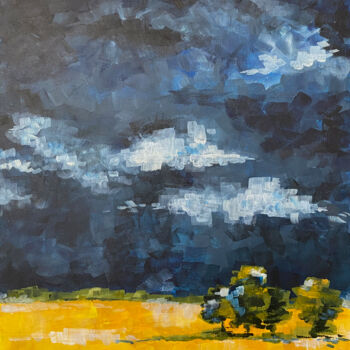 Painting titled "Stormy sky" by Alona Cherniavska, Original Artwork, Acrylic