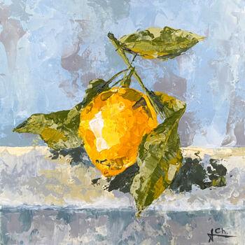 Peinture intitulée "Sunlit Citrus" par Alona Cherniavska, Œuvre d'art originale, Acrylique