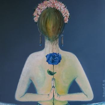 Peinture intitulée "Meditation" par Alona Krukynova, Œuvre d'art originale, Huile