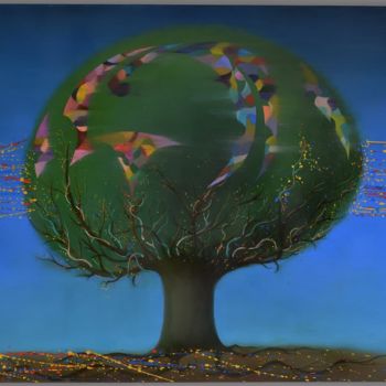 Картина под названием "Paradise tree" - Alona Krukynova, Подлинное произведение искусства, Масло