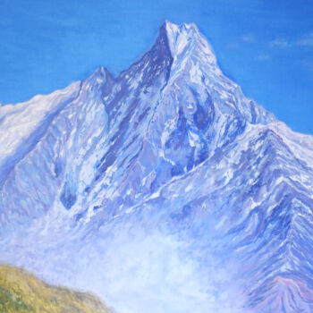 Painting titled "Mount Everest Origi…" by Alona Santhorieieva, Original Artwork, Acrylic