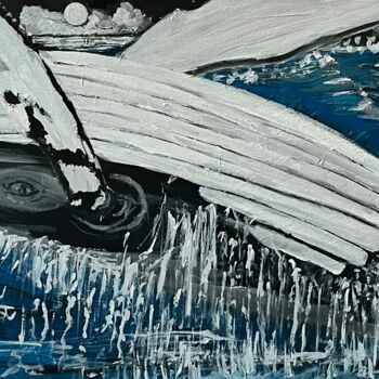 "Whale jump" başlıklı Tablo Along Xu tarafından, Orijinal sanat, Akrilik Ahşap Sedye çerçevesi üzerine monte edilmiş