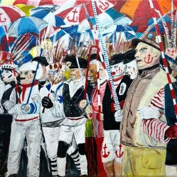 Painting titled "Carnaval de Dunkerq…" by Along Xu, Original Artwork, Acrylic Mounted on Wood Stretcher frame
