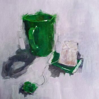 Painting titled "Te verde" by Ana Lorena Moledo, Original Artwork, Acrylic