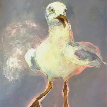 Painting titled "gaviota" by Ana Lorena Moledo, Original Artwork, Acrylic