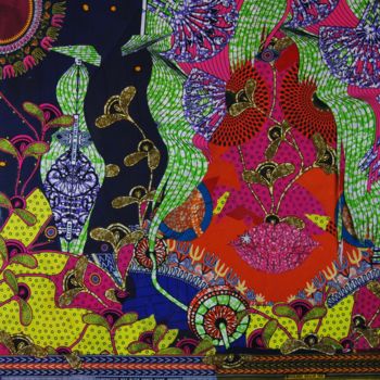 Art textile intitulée "I know myself." par Kwame Akpokavi, Œuvre d'art originale, Collages Monté sur Châssis en bois