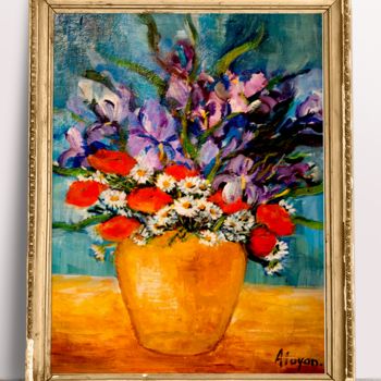 Painting titled "Bouquet de Fleurs" by Hélène Aloyan, Original Artwork, Acrylic