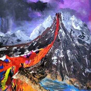 Peinture intitulée "Gem Volcano" par Ahmed Alozade, Œuvre d'art originale, Acrylique