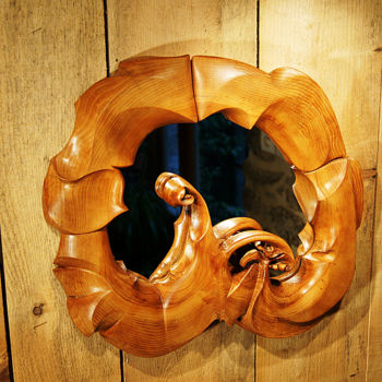 Sculpture titled "Réflexion" by Alper, Original Artwork, Wood