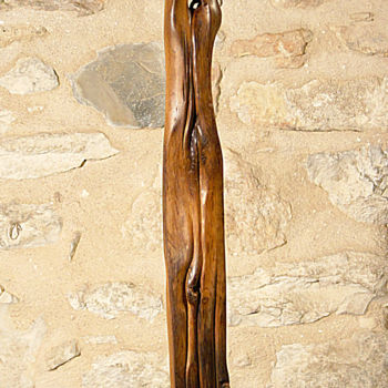 Sculpture titled "vers l'objectif" by Alper, Original Artwork, Wood