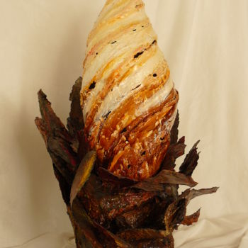 Sculpture titled "Le Bourgeon" by Gianfranco Bacci, Original Artwork, Wood