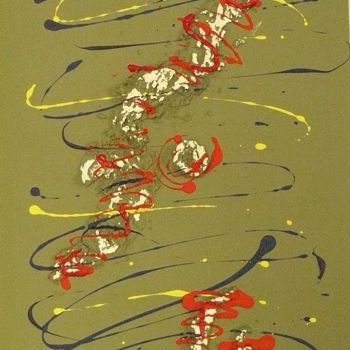 Картина под названием "Mouvements Ascendan…" - Gianfranco Bacci, Подлинное произведение искусства, Масло