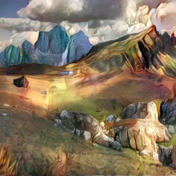 Digital Arts titled "Highlands" by Alpha Zero, Original Artwork, Digital Painting