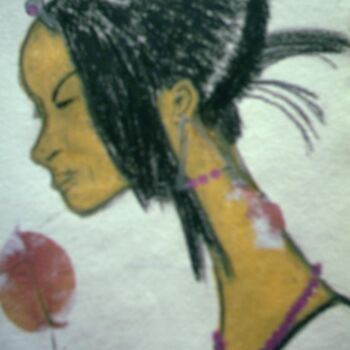 Malerei mit dem Titel "Kamet Queen /africa…" von Alphonse Mpeke, Original-Kunstwerk